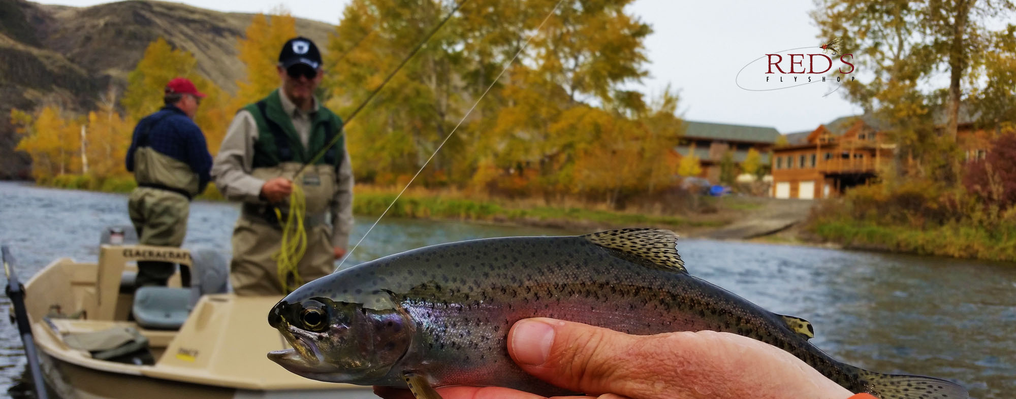 Catching Fish in Front of Canyon River Ranch Lodge